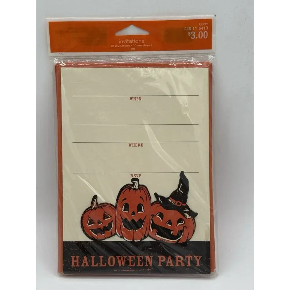 Vintage Target Halloween Party Invitations 10 Cards & Envelopes Sealed 2010